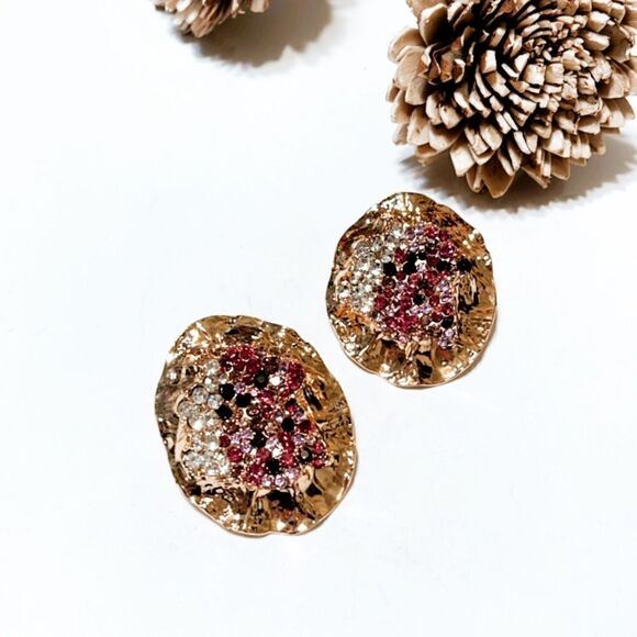 Zara rhinestone earrings M1 - Picture 2 of 7